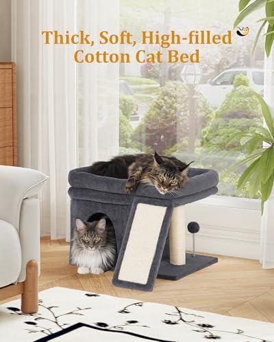 Aechonow Cat Tree for Large Cats, 20x16.5 Perch Bed for Adult Senior Cats - Image 2