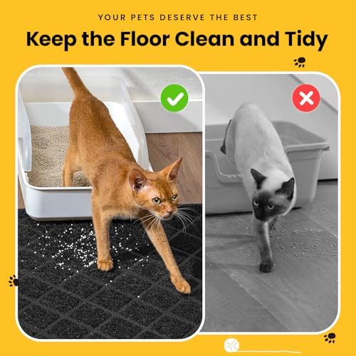 Conlun Cat Litter Mat Litter Trapping Mat, 24" x 17" Premium Durable PVC Grid Mesh with Scatter Control, Non-slip, Less Waste Cat Litter Box Mat, Soft on Kitty’s Paws, Urine Waterproof - Image 4