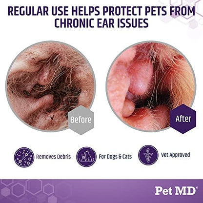 Pet MD Dog Ear Cleaning Wipes with Aloe and Eucalyptus + Veterinary Tris Flush Cat & Dog Ear Cleaner - Image 7