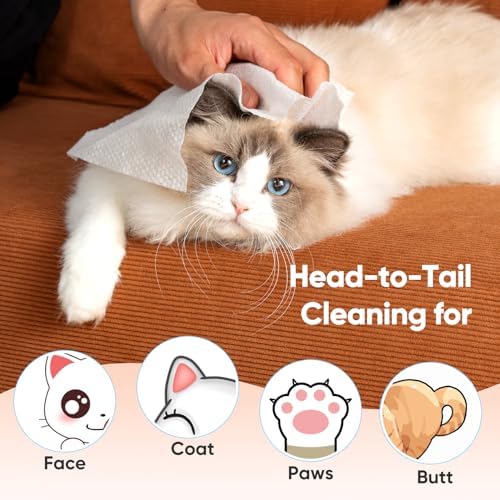 Unscented Pet Wipes (400pcs) - Hypoallergenic, Alcohol-Free & Soothing for Sensitive Skin - Head-to-Tail Cleaning for Dogs & Cats - Safe for Face, Coat, Paws & Butt - Image 5