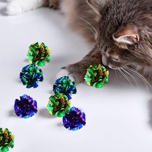 100 Pcs PVC Crinkle Balls Cat Toys 2.36" Interactive Crinkle Ball, Colorful Balls Chew Toy for Cat Chase Ball Toys Attract Cats for Indoor Cats and Kittens to Keep Fit and Active(Colors Random) - Image 7