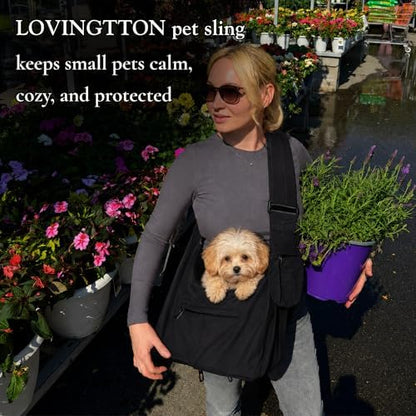 Dog Sling Carrier for Small Dogs and Cats up to 9 lbs, Adjustable Dog Carrier Sling for Puppies, Hands-Free Pet Sling, Breathable Cat Sling Carrier, Machine Washable (Black) - Image 4