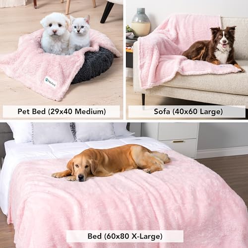 PetAmi Soft Plush Sherpa Dog Blanket for Pet Cat, Small 24x32, Pink - Image 5