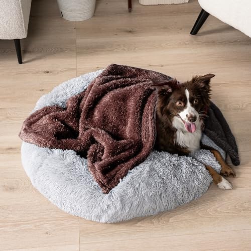 PetAmi Soft Plush Sherpa Dog Blanket for Pet Cat, Small 24x32, Brown - Image 2