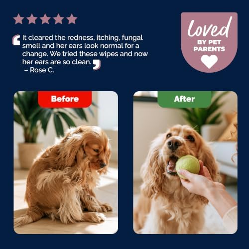 Vetnique Oticbliss Medicated Dog Ear Wipes, Yeast & Ear Infection Treatment - Image 6