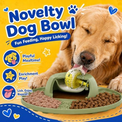 Slow Feeder Dog Bowls, Lick Mat & Interactive Rolling Ball, Dishwasher Safe - Image 3