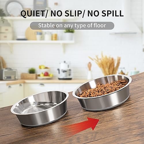 Taglory Stainless Steel Dog Bowls Set of 2, Non-Slip Base, 2 Cup, 17oz - Image 4