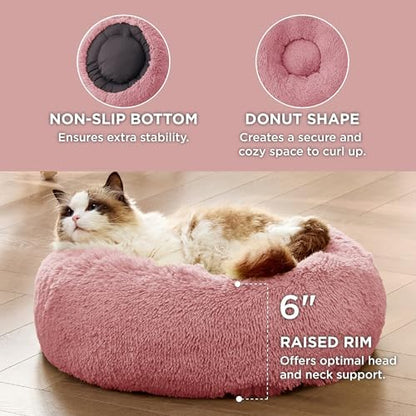 Bedsure Calming Cat Beds Donut Round Washable Kitten Bed,20 inches - Image 3