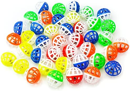 CHIWAVA 45PCS 1.6'' Cat Toy Ball with Bell Plastic Lattice Jingle Balls - Image 6