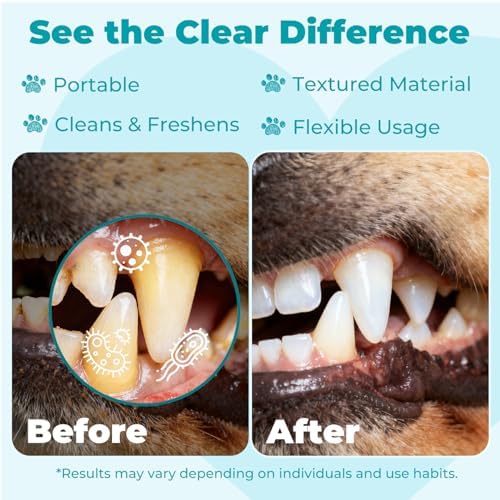 Pet Teeth Cleaning Finger Wipes for Cats and Dogs,Unscented Tartar - Image 4