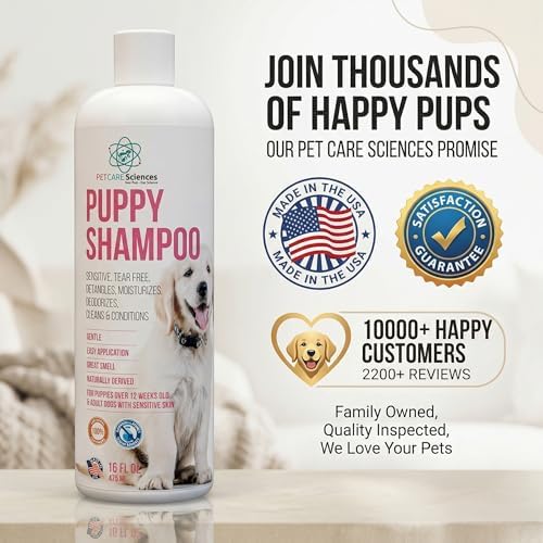 16 fl oz Tearless Puppy Shampoo and Conditioner - Dog Shampoo Itchy Skin Relief - Coconut Oil Oatmeal Shampoo for Dogs - Hypoallergenic Dog Shampoo Sensitive Skin, Made in the USA. - Image 6