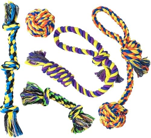 Puppy Teething Toys for Small Dogs, 5 Pack Cotton Puppy Dog Rope Toy by SHARLOVY