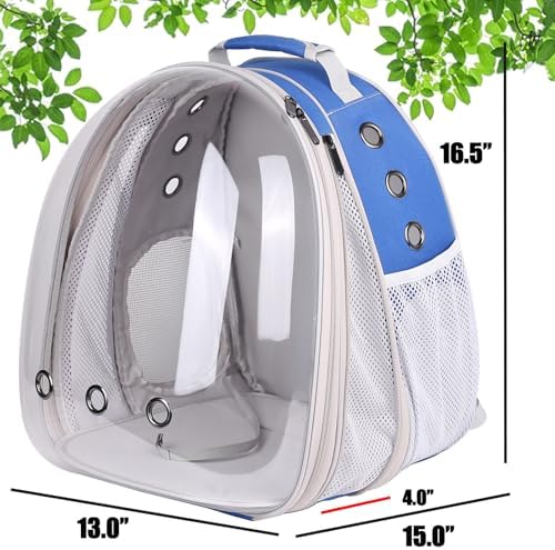 Front Expandable Cat Backpack Carrier, Fit up to 20 lbs, Space Capsule Astronaut Bubble Window Pet Backpack to Carry and Transport Large Cat and Small Puppy Blue - Image 2