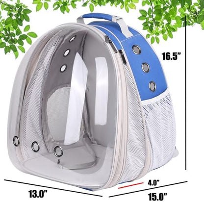 Front Expandable Cat Backpack Carrier, Fit up to 20 lbs, Space Capsule Astronaut Bubble Window Pet Backpack to Carry and Transport Large Cat and Small Puppy Blue - Image 2