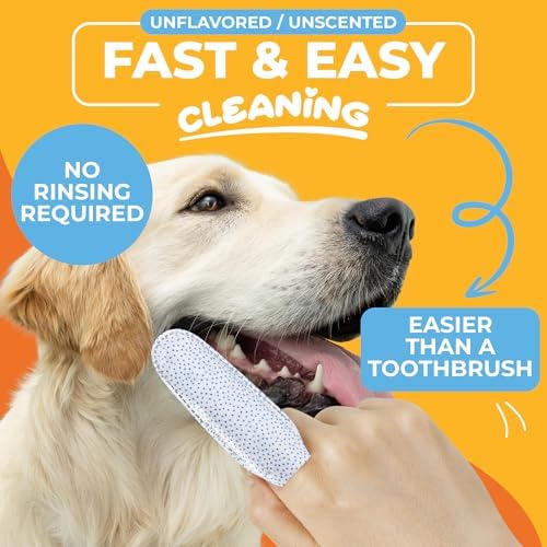 Paw Science Dog & Cat Teeth Cleaning Wipes - Dental Finger Wipes for Cats & Dogs - Pet Toothbrush & Tooth Brushing Kit - Effective Teeth Cleaner (Unscented) - Image 2