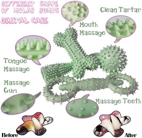 Puppy Teething Toys Rubber Bone Molar Ball Interactive Donut Treat Dumbbell - Image 2