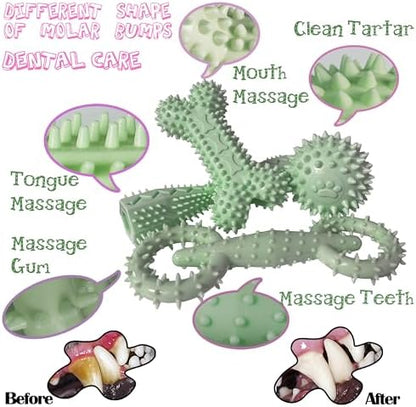 Puppy Teething Toys Rubber Bone Molar Ball Interactive Donut Treat Dumbbell - Image 2