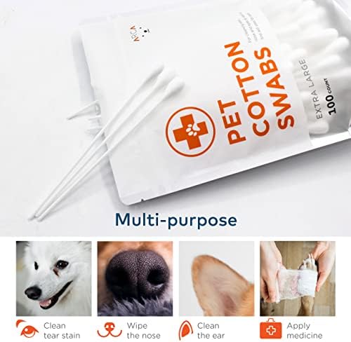 ARCA PET Cotton Swabs for Dogs and Cats - Cat & Dog Ear Cleaner Long Cotton Swab - Extra Large Cotton Head, Cat & Dog Ear Cleaning Kit for Puppies, Multipurpose Pet Cotton Swabs (Extra Large 100 Buds) - Image 5