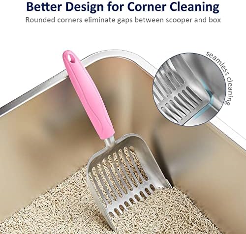 WePet Cat Litter Scoop, Aluminum Alloy Sifter, Kitty Metal Scooper, Deep Shovel, Long Handle, Poop Sifting, Kitten Pooper Lifter, Durable, Heavy Duty, for Litter Box - Image 5