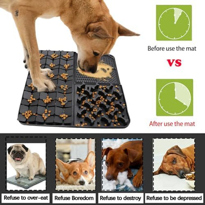 Silicone Snuffle Mat for Dog,Slow Feeder Lick Mat with Suction Cups for Slow Eating,Encourages Natural Foraging Skill,Relieving Stress,Pet Sniffing Mat for Small/Medium/Large Dog Cat (Black) - Image 2