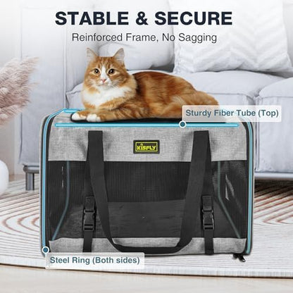 Pet Carrier 20"x13"x13", Foldable Soft Travel Bag for Cats & Dogs - Image 4