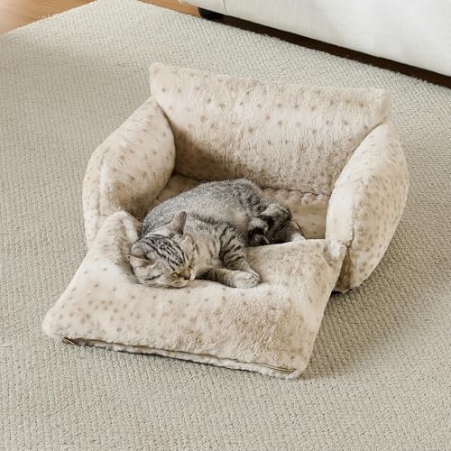 Hollypet Cat Bed Small Dog Orthopedic Couch Beds for Pets up to 13 lbs - Image 6
