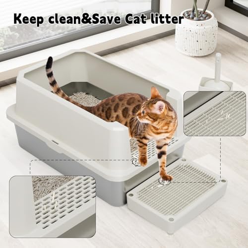 RIZZARI Stainless Litter Box Semi-Closed: Odorless, Large, Easy Clean - Image 3
