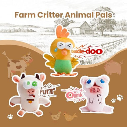 Nocciola Squeaky Dog Toys, Durable Farm Critter Plush Stuffed Dog Toys with Crinkle & 3 Unique Realistic Animal Squeak Sounds to Keep Dogs Busy, Puppy Teeth Toys for Small, Medium & Large Dogs - Image 2