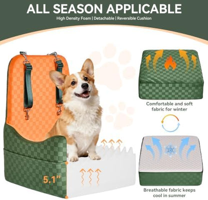 PETSFIT Pet Car Seat with Patented Safety System, 5" Elevated Cushion - Image 3