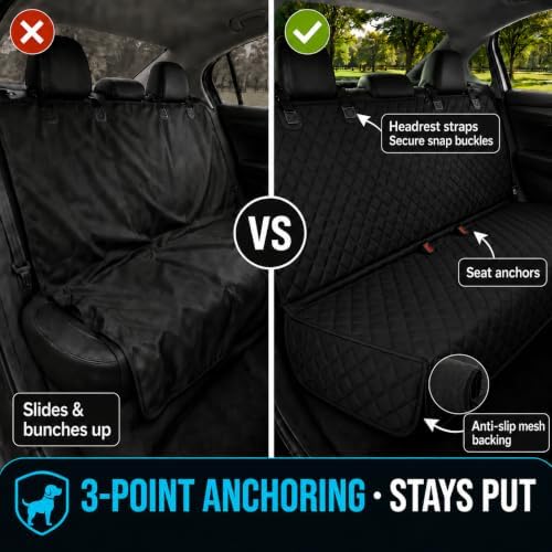 Dog Car Seat Cover & Protector, Pet Back Seat Cover for Cars & SUVs, 52" - Image 4