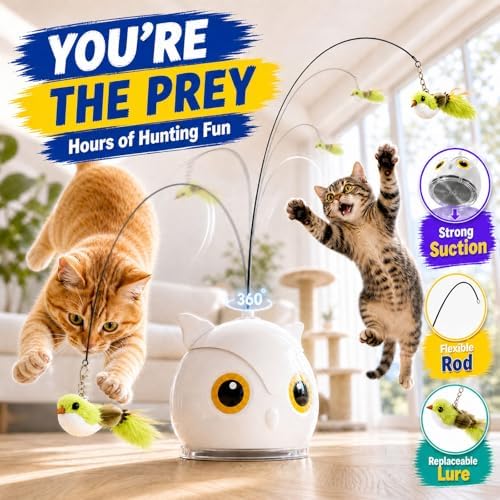 CATPICK Interactive Cat Toy for Indoor Cats, Automatic Flying Bird Toy - Image 3