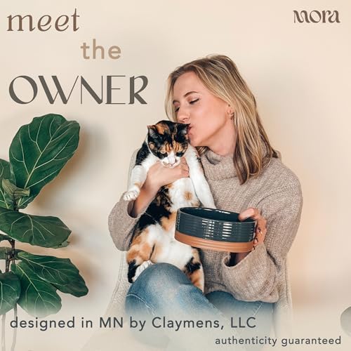 Mora Ceramic Pet Bowl Size Medium - Food/Water Dish for Large Puppies, Cats, Retrievers, Medium Sized Dogs, ect. 28oz or 4 Cups - Basic Bowls for Your Dog or Cat, Mix and Match for a Set - Charcoal - Image 4