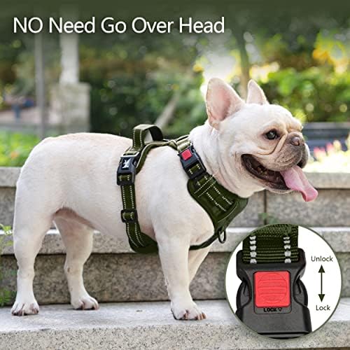 PoyPet No Pull Dog Harness, Reflective Vest with 2 Leash Clips & Handle - Image 2