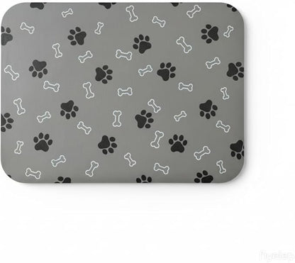 Pet Cat Dog Food Mat Non Slip Mat for Dog Water Bowl Mat Quick Dry Absorbent Cat Feeding Mat, 24 * 16.9 in, Light Grey