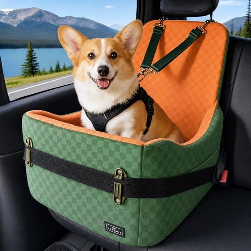 PETSFIT Pet Car Seat with Patented Safety System, 5" Elevated Cushion by Petsfit