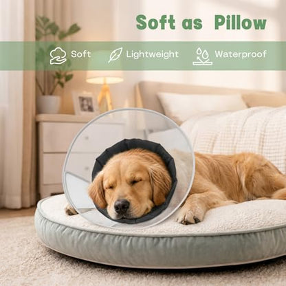 Dog Cone Collar with Soft Liner to Stop Licking, Elizabeth Recovery Collar After Surgery for Large Medium Dogs, Comfortable Pet Head Cone Alternative for Neutering Spay Injury - Image 2