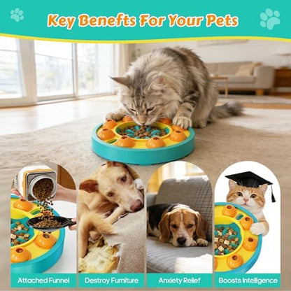Dog Food Puzzle Toys Interactive Game Toy for IQ Training Enrichment Dog Food Puzzle Slow Feeder for Small, Medium Dogs and All Cats (Blue Bowl) - Image 3