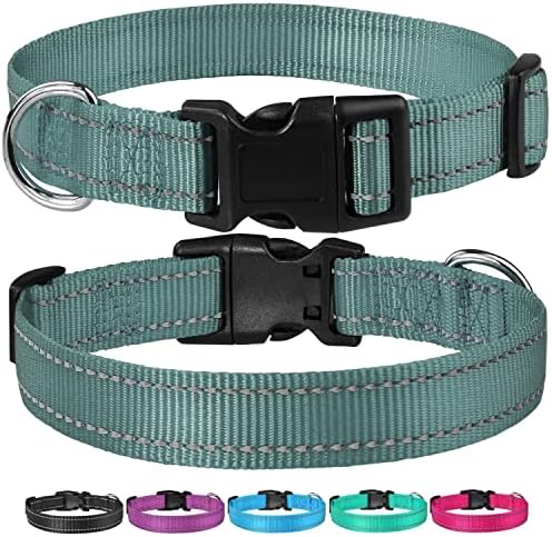 Reflective Dog Collar, Puppy Collar with Buckle Adjustable, Grey XL - Image 6