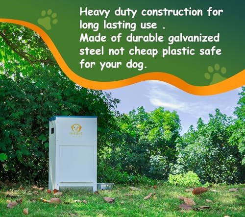 Dog Feeder - 25 lbs Heavy Duty Pet Feeder Automatic Dog Food Station Pet Lodge Galvanized Steel for Medium and Large Dog Outdoor Use (Assembly Required) - Image 5
