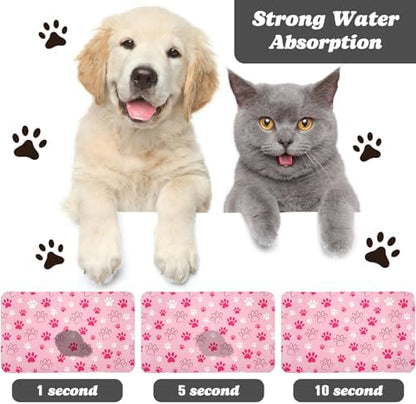 Pet Feeding Mats - Waterproof, Absorbent, for Dog & Cat, Pink, 16 x 24 inch - Image 2