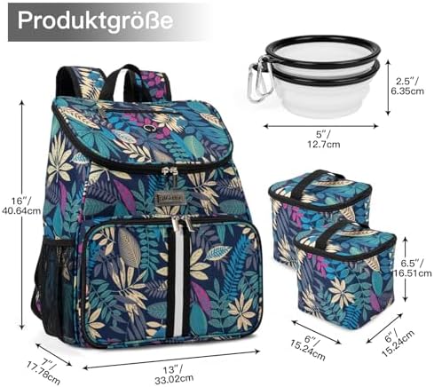 BAGLHER丨Dog Travel Bag, Airline Approved Pet Supplies Backpack, Dog Travel Backpack with 2 Silicone Collapsible Bowls and 2 Food Baskets - Image 3