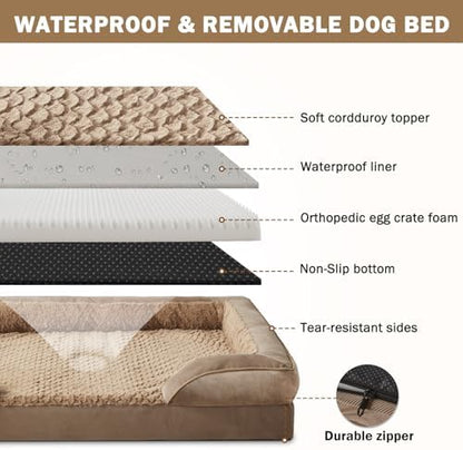 INVENHO Orthopedic Medium Dog Beds for Medium Dogs, Waterproof, Egg-Crate Foam Dog Couch Bed with Washable Removable Cover, Waterproof Lining and Nonskid Bottom - Image 4