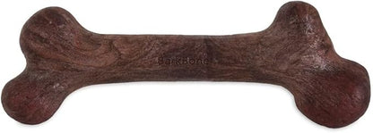 Pet Qwerks Dinosaur BarkBone - Nylon Dog Bone for Aggressive Chewers - Steak Flavor - 6.5"