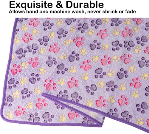 Dono 1 Pack 3 Dog Blankets, Soft Fluffy Fleece Pet Blanket Warm Sleep Mat Paw Print Design Puppy Kitten Throw Blankets Doggy Blanket for Dogs - Image 5