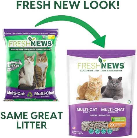 Fresh News Multi-Cat Pellet Non-Clumping Paper Cat Litter, 25 Pound - Image 2