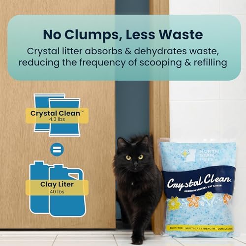 Crystal Clean Premium Fresh Scent Crystal Cat Litter with Odor Control (5X Faster), Best Lightweight, Non Clumping Kitty Litter to Absorb Urine, Dries Solid Waste (4X4.3 Lb Bags) - Image 4