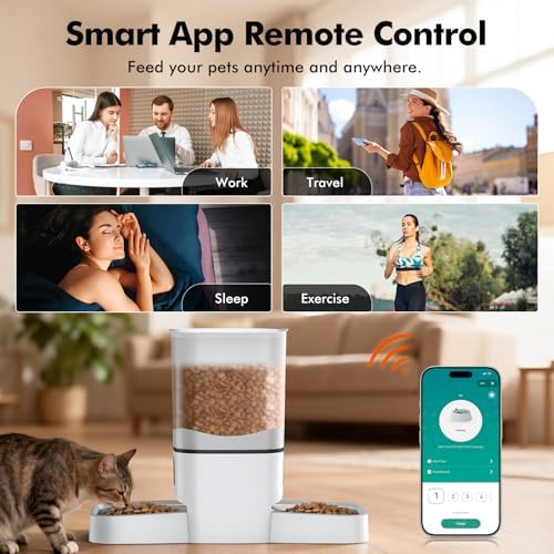 Automatic Cat Feeder for 2 Cats, Smart APP Control, 6L/25Cup Large Capacity - Image 4