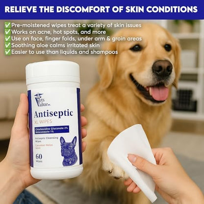 Pet Wipes for Dogs & Cats - Gentle Daily Cleaning for Paws, Face & Coat – All Breeds (60 Count) - Image 3