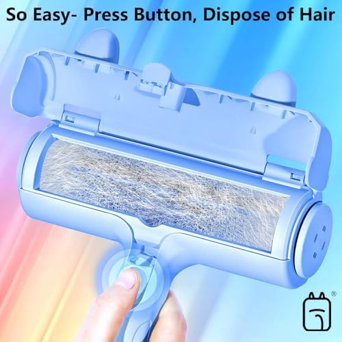 ACE2ACE Pet Hair Remover, Reusable Lint Roller for Cat and Dog Hair, Blue - Image 2