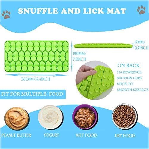 Silicone Snuffle Mat for Dogs Slow Feeder Lick Mat with Suction Cups Dogs Sniff Mat Dogs & Cats Entertainment Toys for Boredom(Green) - Image 3